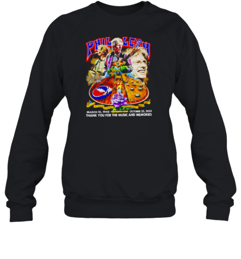 Phil Lesh March 15 1940 October 25, 2024 signature thank you for the music and memories Sweatshirt