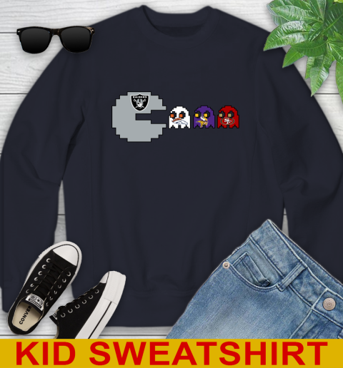 Oakland Raiders NFL Football Pac Man Champion Youth Sweatshirt 3