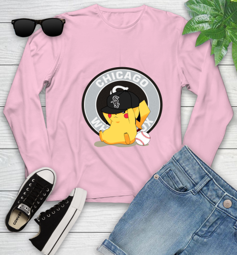 MLB Pikachu Baseball Sports Chicago White Sox Youth Long Sleeve 10