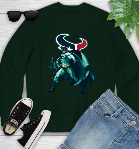 NFL Batman Football Sports Houston Texans Youth Sweatshirt 10