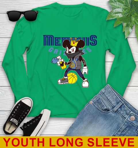Memphis Grizzlies NBA Basketball Mickey Peace Sign Sports Youth Long Sleeve 7
