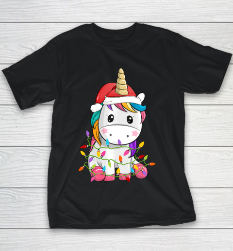 Unicorn Tree Christmas Sweater Xmas Pet Animal Lover Gifts Youth T-Shirt