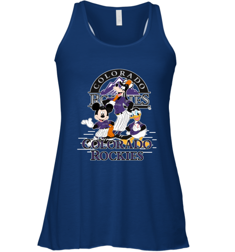 Colorado Rockies Mickey Donald And Goofy Baseball Racerback Tank