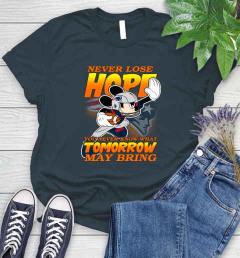 New England Patriots NFL Football Mickey Disney Never Lose Hope Women's T-Shirt 11