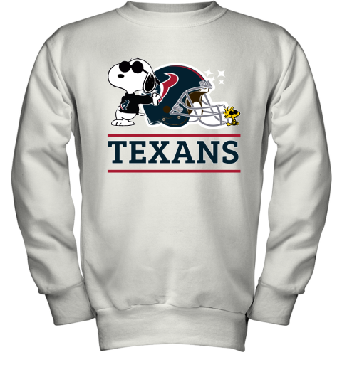 The Houston Texans Joe Cool And Woodstock Snoopy Mashup Youth Sweatshirt