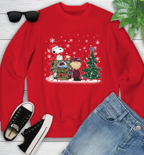 NHL Colorado Avalanche Snoopy Charlie Brown Woodstock Christmas Stanley Cup Hockey Youth Sweatshirt 8