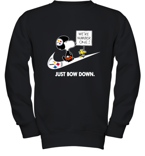 Pittsburgh Steelers Are Number One – Just Bow Down Snoopy Youth Sweatshirt