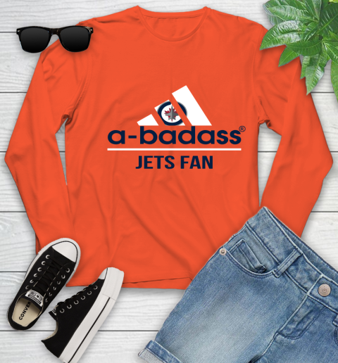NHL A Badass Winnipeg Jets Fan Adidas Hockey Sports Youth Long Sleeve 3