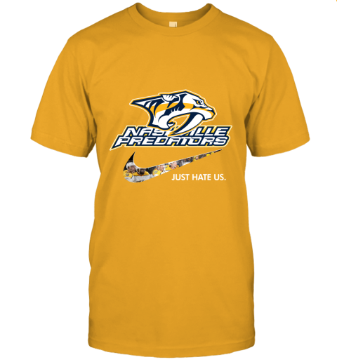 NHL Team Nashville Predators x Nike Just Hate Us Hockey Unisex Jersey Tee