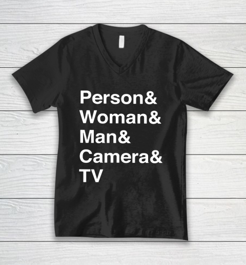 Person Woman Man Camera TV V-Neck T-Shirt