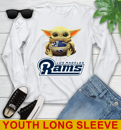 NFL Football Los Angeles Rams Baby Yoda Star Wars Shirt Youth Long Sleeve