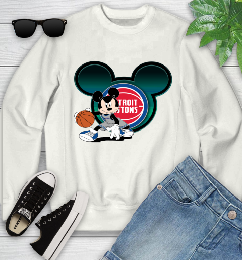 NBA Detroit Pistons Mickey Mouse Disney Basketball Youth Sweatshirt