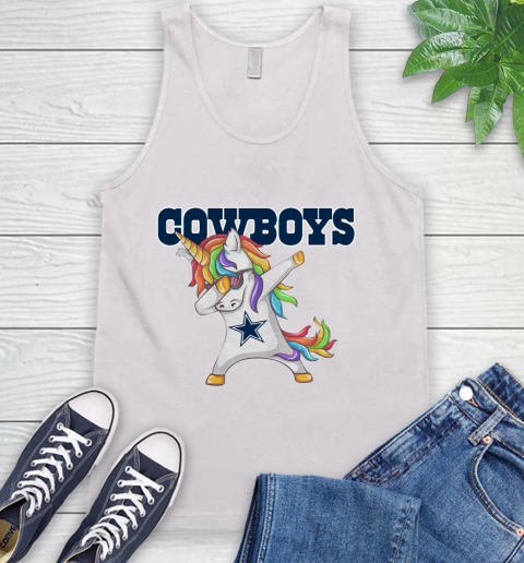 Dallas Cowboys NFL Football Funny Unicorn Dabbing Sports Tank Top