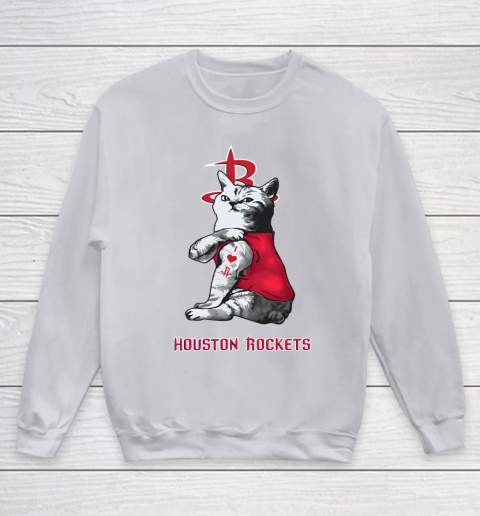 NBA Basketball My Cat Loves Houston Rockets Youth Sweatshirt 3