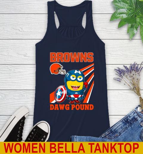 NFL Football Cleveland Browns Captain America Marvel Avengers Minion Shirt Racerback Tank 9