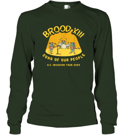 Cicada Brood XIII Invasion 2024 Cicada Long Sleeve T-Shirt lrjz cicada brood xiii invasion 2024 cicada long sleeve tee 14 front forest green