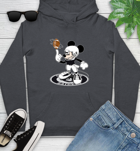 NFL Football Oakland Raiders Cheerful Mickey Disney Shirt Youth Hoodie 8