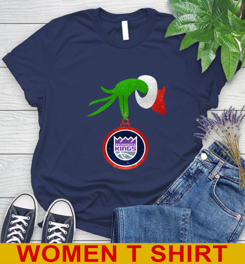 Sacramento Kings Grinch Merry Christmas NBA Basketball Women's T-Shirt 12