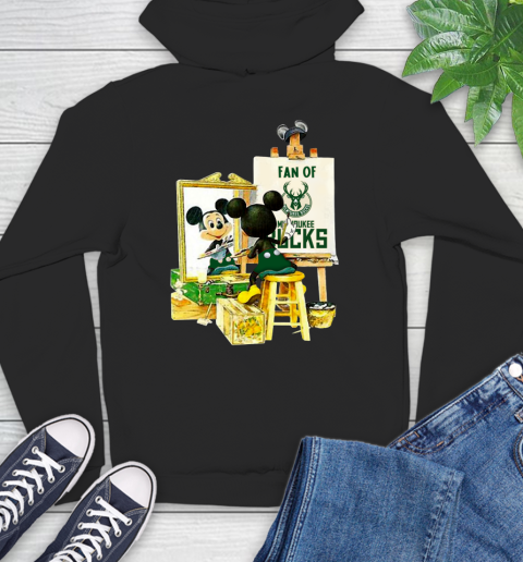 NBA Basketball Milwaukee Bucks Mickey Drawing Shirt 13