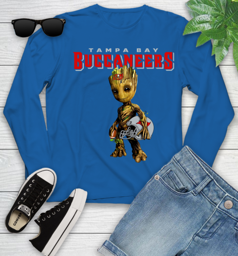 Tampa Bay Buccaneers NFL Football Groot Marvel Guardians Of The Galaxy Youth Long Sleeve 9