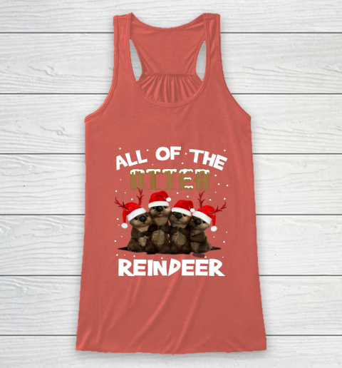 All Of Otter Reindeer Christmas Pajamas Tshirt Xmas Racerback Tank 3