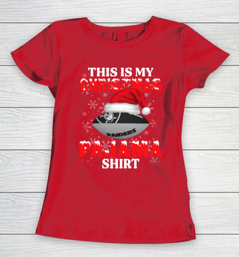 Oakland Raiders This Is My Christmas Pajama Shirt NFL Women's T-Shirt 9