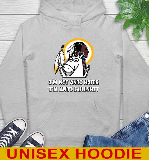 Washington Redskins NFL Football Unicorn I'm Not Anti Hater I'm Anti Bullshit Hoodie 6