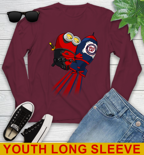 MLB Baseball Washington Nationals Deadpool Minion Marvel Shirt Youth Long Sleeve 7 MLB Baseball Washington Nationals Deadpool Minion Marvel Shirt Youth Long Sleeve - Image 7