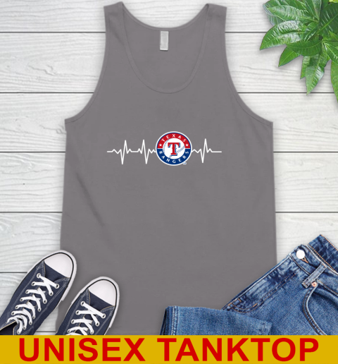 Texas Rangers MLB Baseball Heart Beat Shirt Tank Top 6