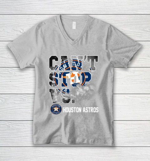 MLB Houston Astros Baseball Can't Stop Vs Houston Astros V-Neck T-Shirt 3