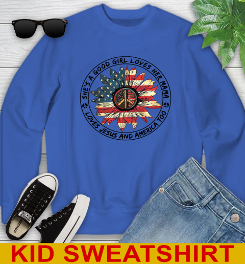 America sunflower she's a good girl loves her mama shirt 100