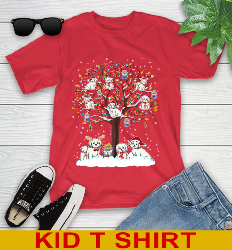 Maltese dog pet lover light christmas tree shirt 107
