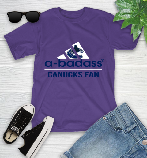 NHL A Badass Vancouver Canucks Fan Adidas Hockey Sports Youth T-Shirt 3