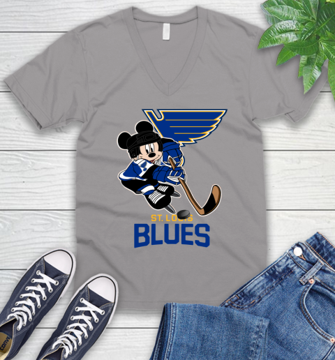 NHL St.Louis Blues Mickey Mouse Disney Hockey T Shirt V-Neck T-Shirt 4