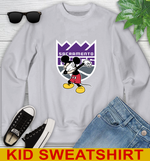 Sacramento Kings NBA Basketball Dabbing Mickey Disney Sports Youth Sweatshirt 4