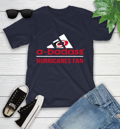 NHL A Badass Carolina Hurricanes Fan Adidas Hockey Sports Youth T-Shirt 2
