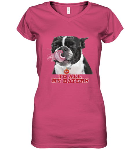 Kansas City Chiefs To All My Haters Dog Licking n1x3 kansas city chiefs to all my haters dog licking women v neck t shirt 39 front heliconia