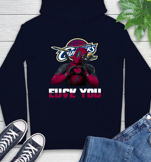 NBA Cleveland Cavaliers Deadpool Love You Fuck You Basketball Sports Hoodie 3