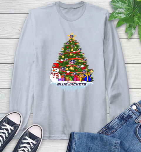 Columbus Blue Jackets Merry Christmas NHL Hockey Sports Long Sleeve T-Shirt 6
