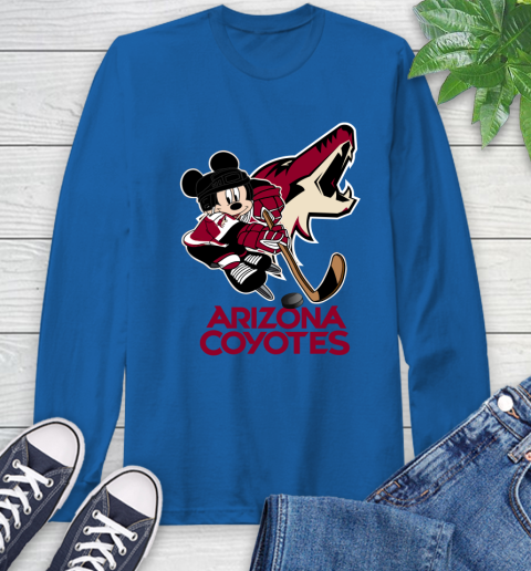 NHL Arizona Coyotes Mickey Mouse Disney Hockey T Shirt Long Sleeve T-Shirt 9