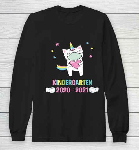Quarantine Unicorn Hello Kindergarten 2020 Back To School Long Sleeve T-Shirt
