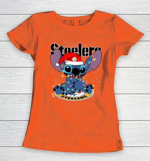 Pittsburgh Steelers NFL Football noel stitch Christmas Women's T-Shirt 2