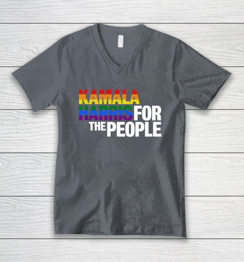 Kamala Harris 2020 for the People LGBT V-Neck T-Shirt 4