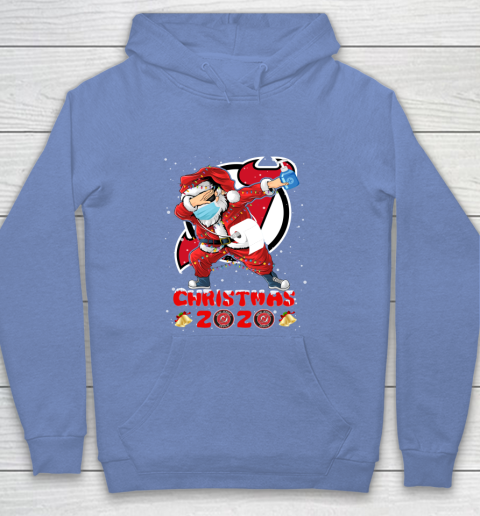 New Jersey Devils Funny Santa Claus Dabbing Christmas 2020 NHL Youth Hoodie 8
