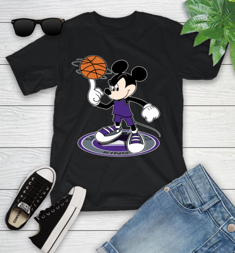 NBA Basketball Sacramento Kings Cheerful Mickey Disney Shirt Youth T-Shirt