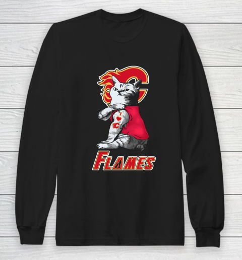 NHL My Cat Loves Calgary Flames Hockey Long Sleeve T-Shirt