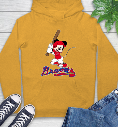 MLB Baseball Atlanta Braves Cheerful Mickey Mouse Shirt Hoodie 3