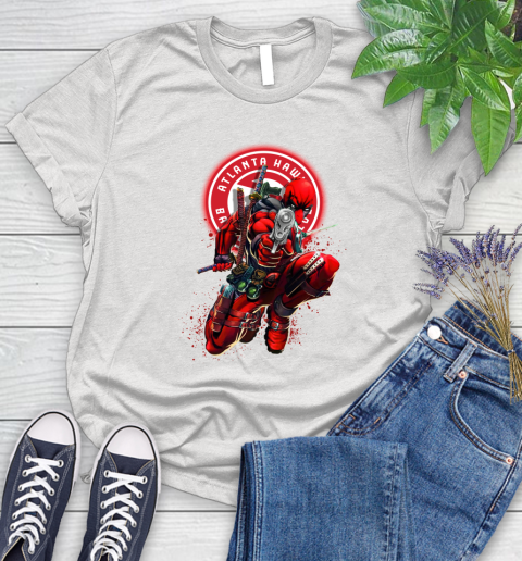 NBA Deadpool Marvel Comics Sports Basketball Atlanta Hawks Women's T-Shirt