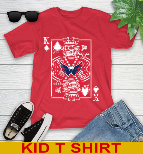 Washington Capitals NHL Hockey The King Of Spades Death Cards Shirt Youth T-Shirt 11