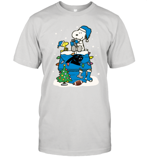 A Happy Christmas With Carolia Panthers Snoopy Unisex Jersey Tee